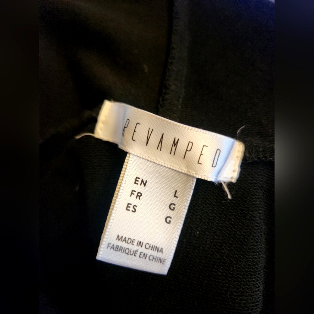 Revamped Women's Black Hoodie Top - Picture 9 of 9